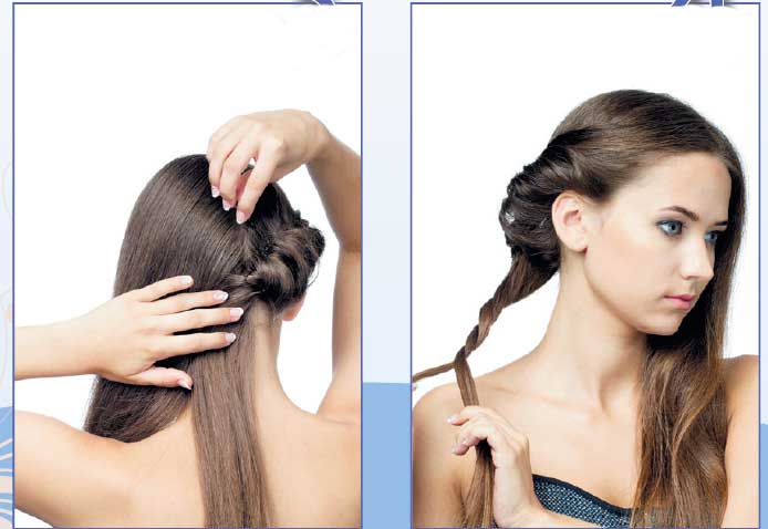 Розділіть кінці волосся на дві рівні частини і перекрутити на зразок каната у вільний джгут